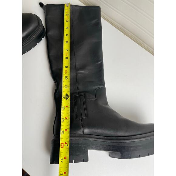 Sam Edelman Larina Tall Knee High Boot Waterproof Black Leather 6M 90s Edge Chic - Picture 10 of 13
